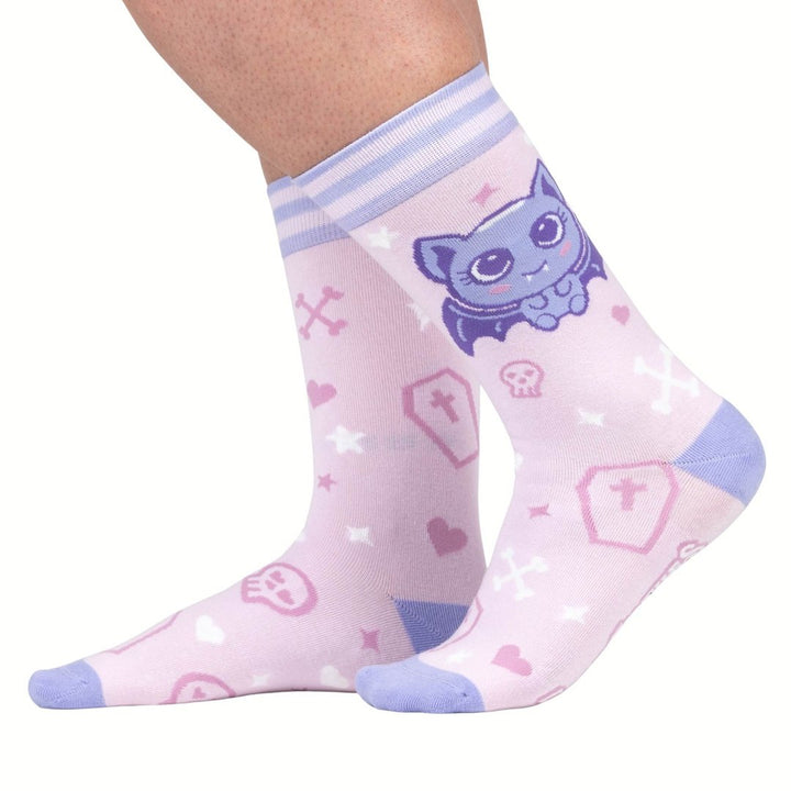 Widdle Bat Guy Crew Socks - The Pagan Grimoire