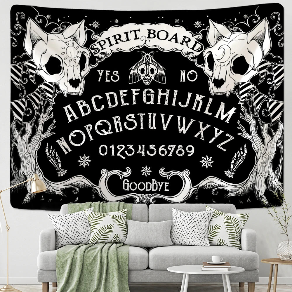 Cat Skull Spirit Board Tapestry - The Pagan Grimoire