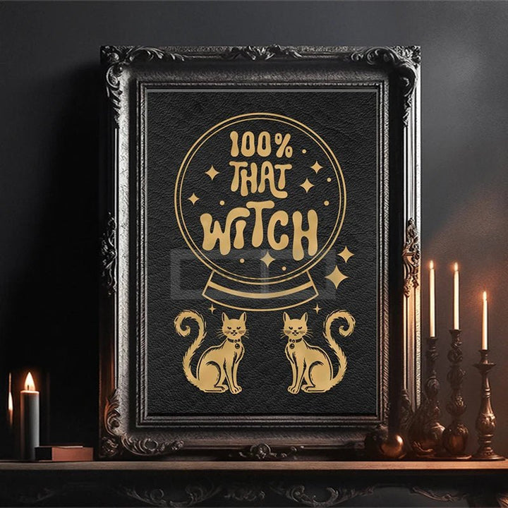 Vintage - Style 100% That Witch Canvas Print - The Pagan Grimoire