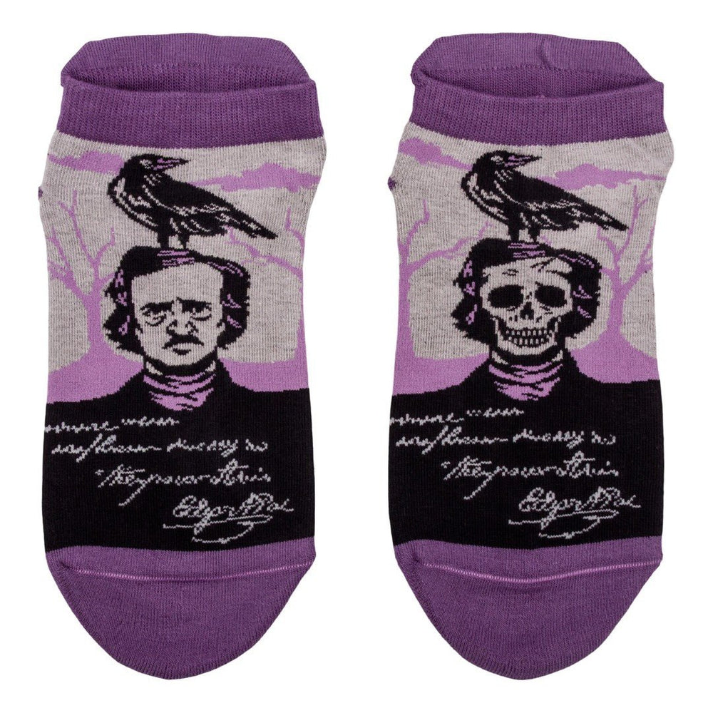 The Raven Poe Ankle Socks - The Pagan Grimoire