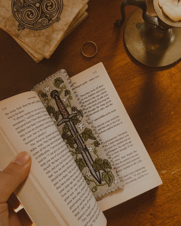 Embroidered Sword Bookmark - The Pagan Grimoire