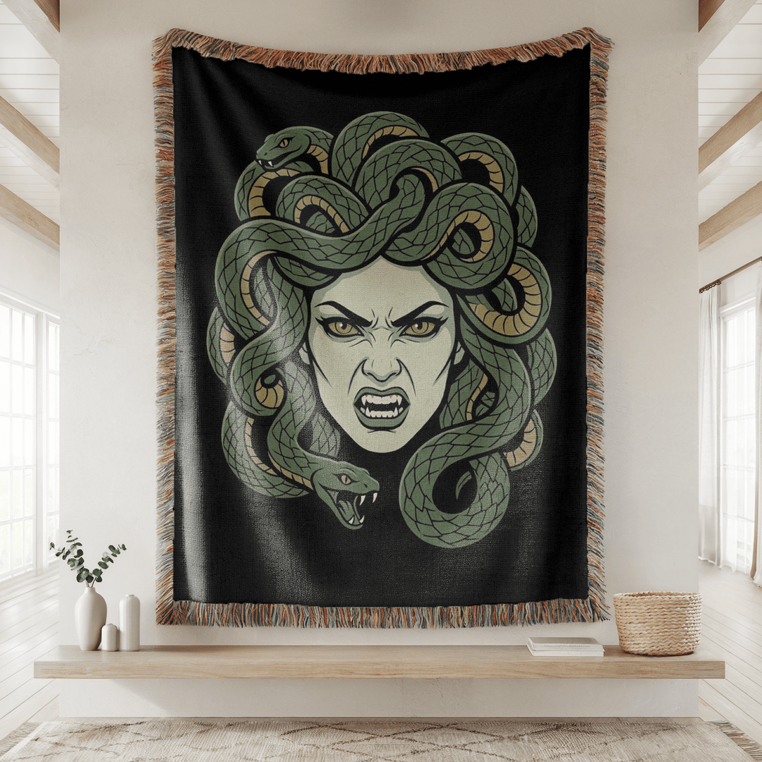 Medusa Tapestry on Wall