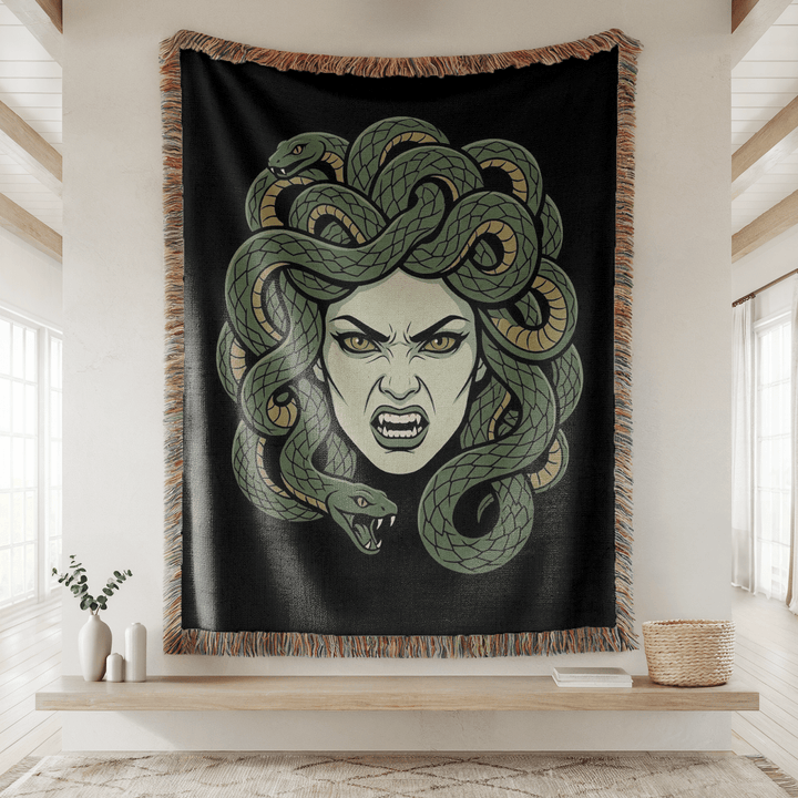 Medusa Tapestry on Wall