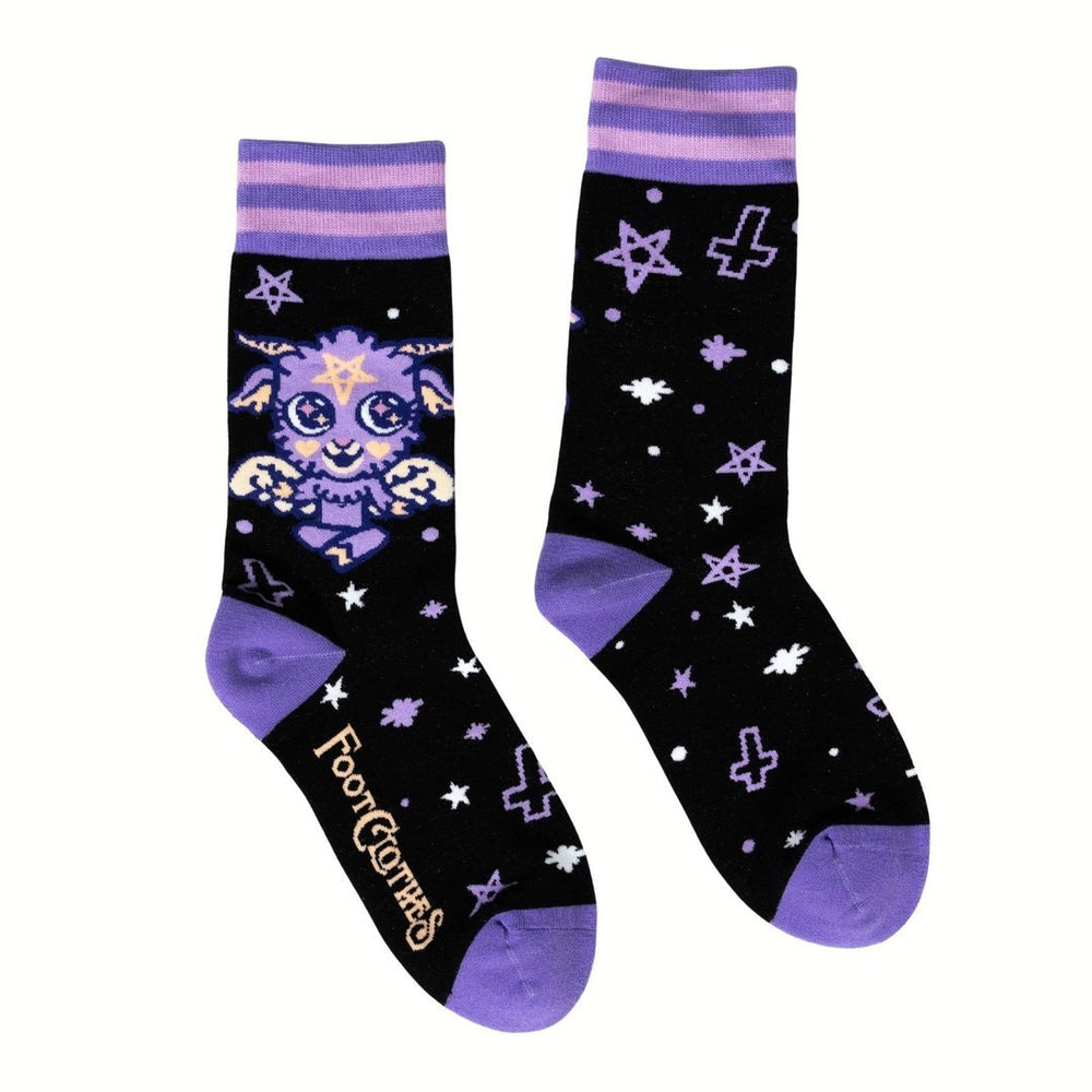 Baby Baphomet Crew Socks - The Pagan Grimoire