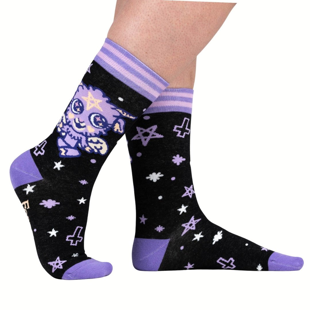 Baby Baphomet Crew Socks - The Pagan Grimoire