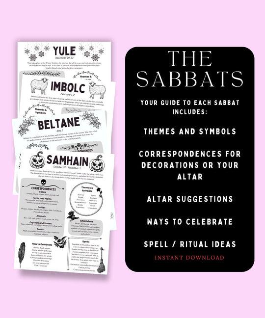 Grim Ritual Printable Book of Shadows & Sabbat Cheat Sheets | The Pagan Grimoire