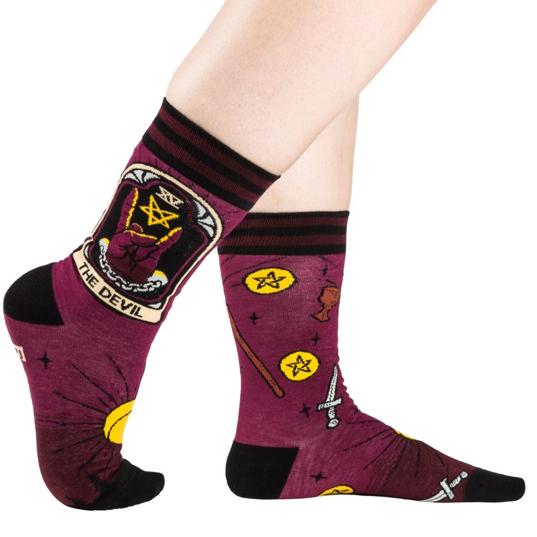 The Devil Tarot Nouveau Crew Socks - The Pagan Grimoire