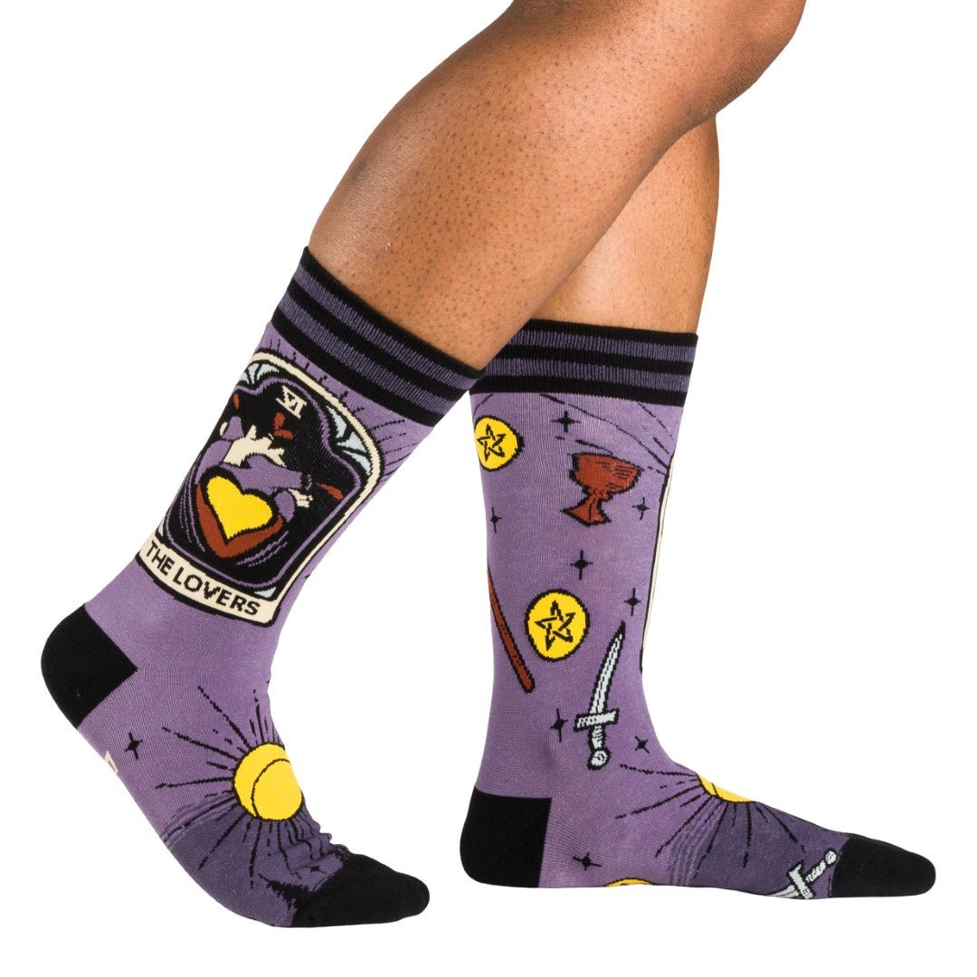 The Lovers Tarot Nouveau Crew Socks - The Pagan Grimoire