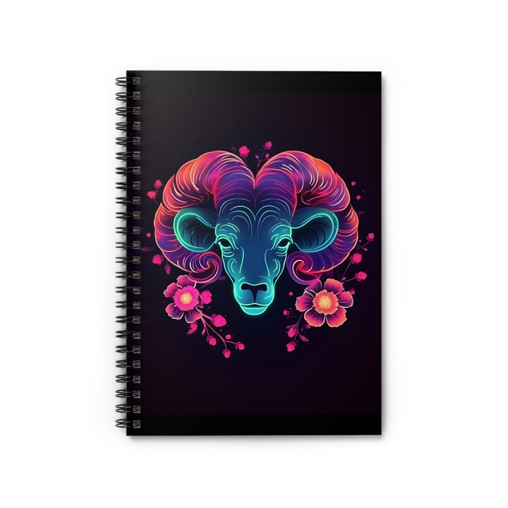 Neon Aries Spiral Notebook