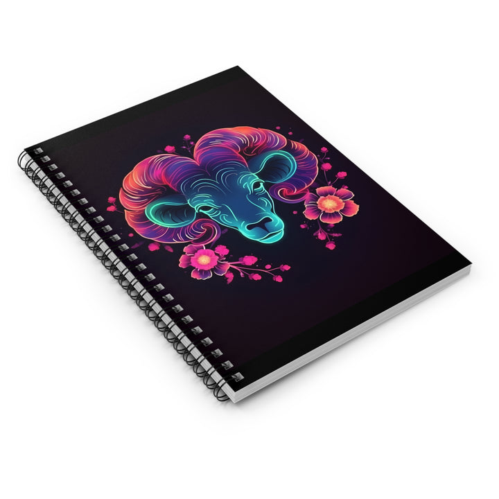 Neon Aries Spiral Notebook