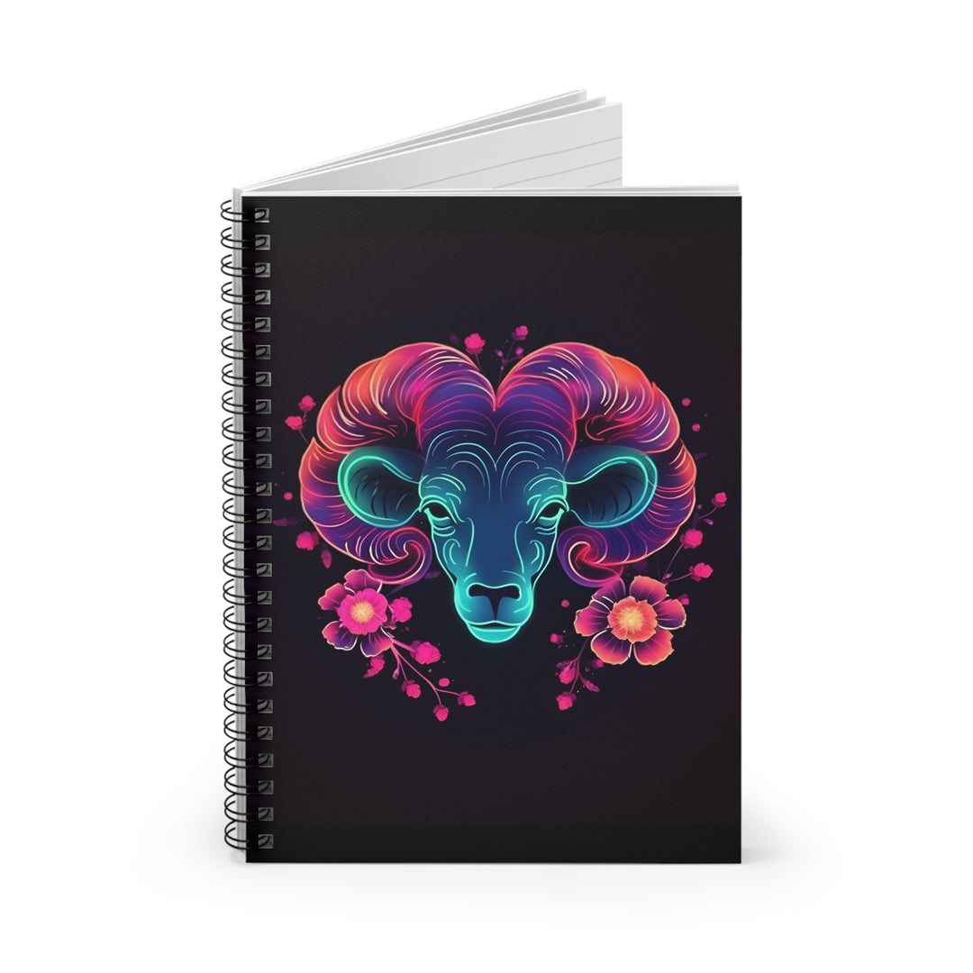 Neon Aries Spiral Notebook
