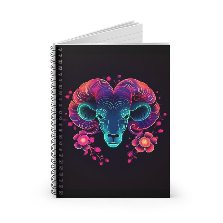 Neon Aries Spiral Notebook