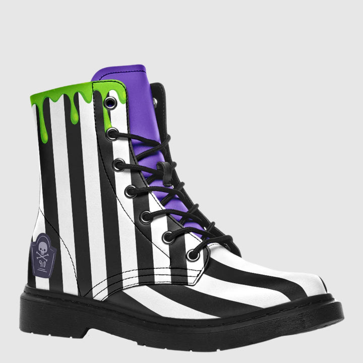 Afterlife Striped Combat Boots