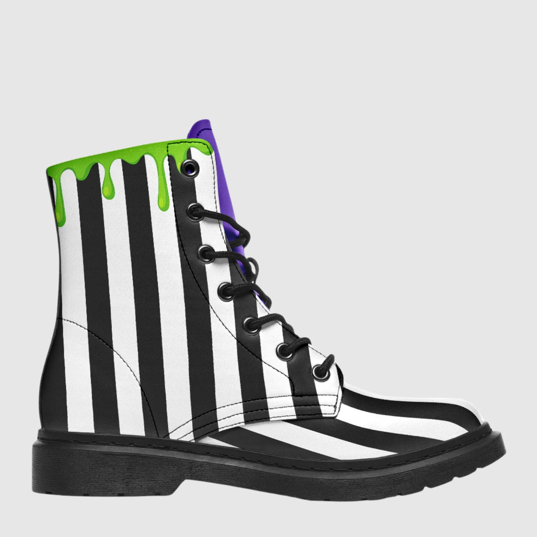 Afterlife Striped Combat Boots