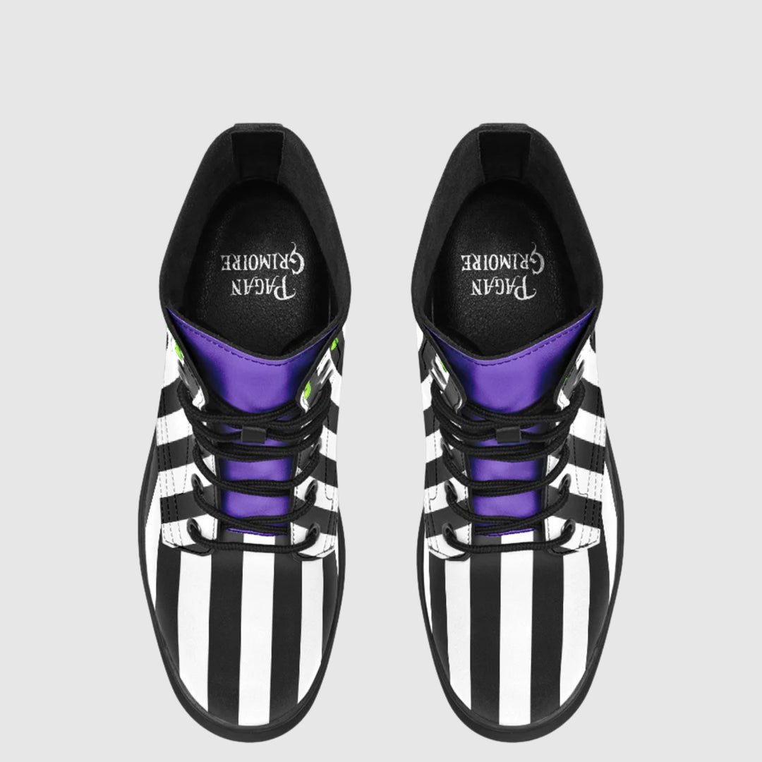 Afterlife Striped Combat Boots