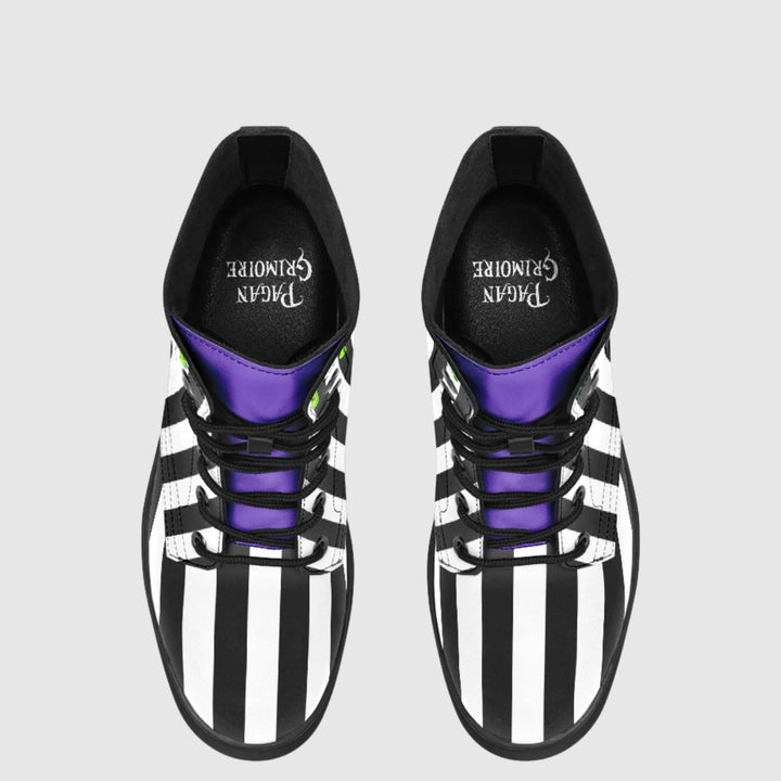Afterlife Striped Combat Boots