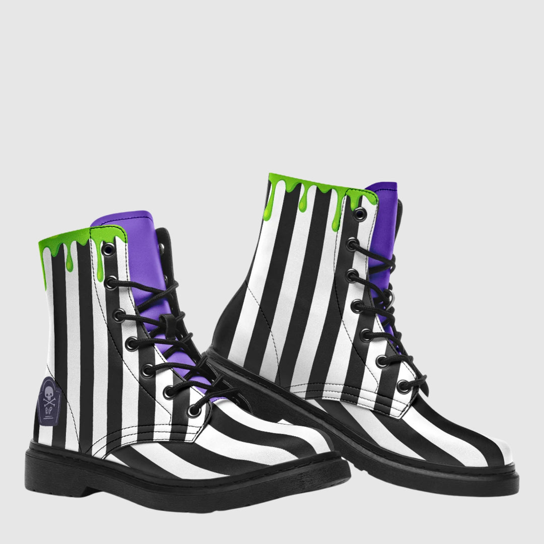 Afterlife Striped Combat Boots