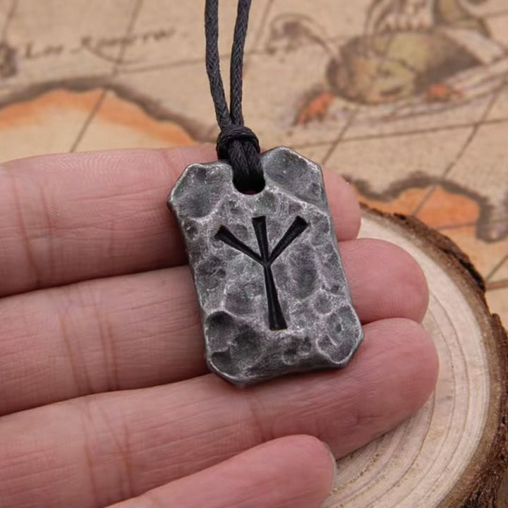 Algiz Rune Necklace (Norse Protection Symbol Pendant) - The Pagan Grimoire