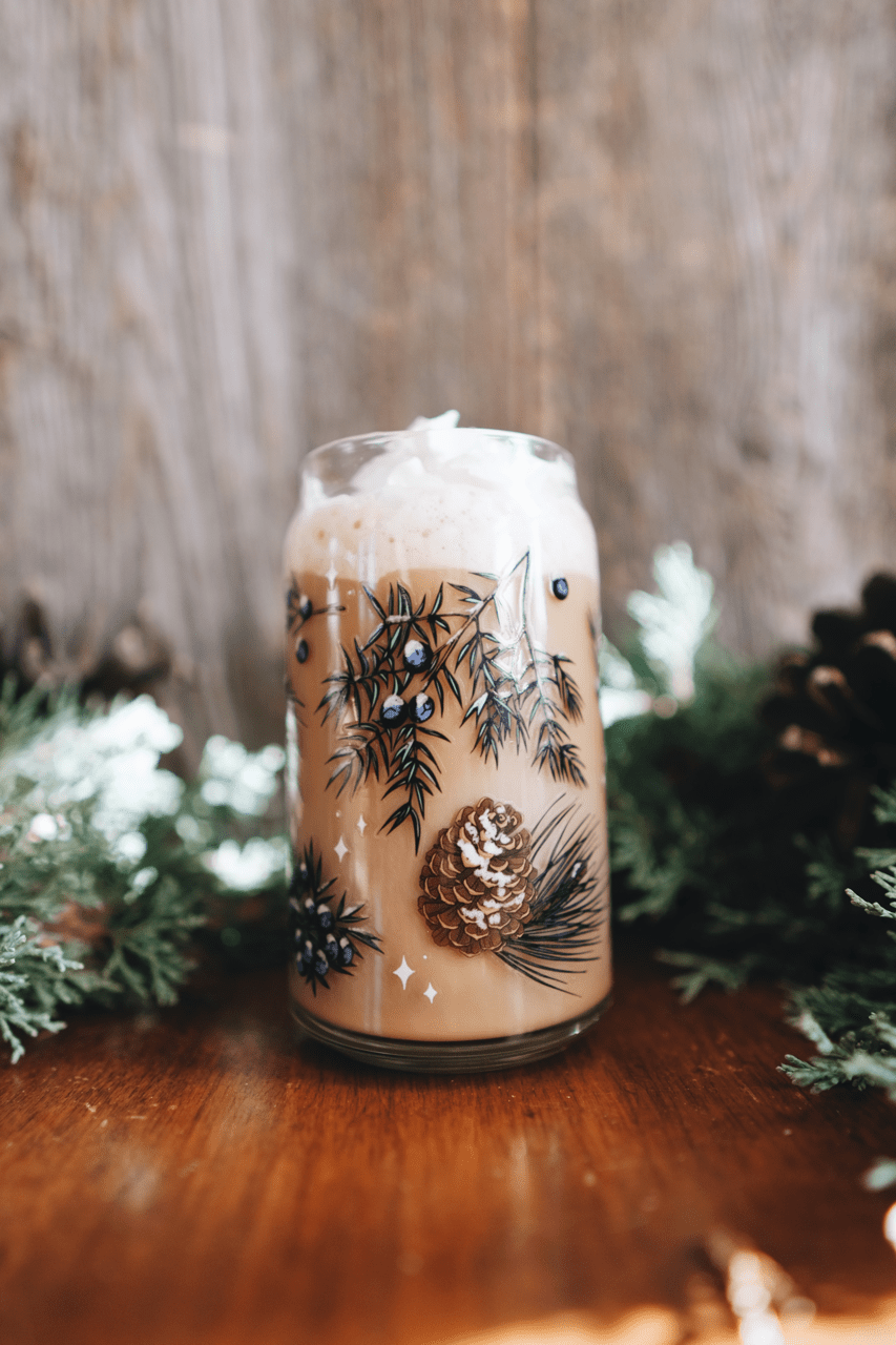 Winter Pine Glass Tumbler - The Pagan Grimoire