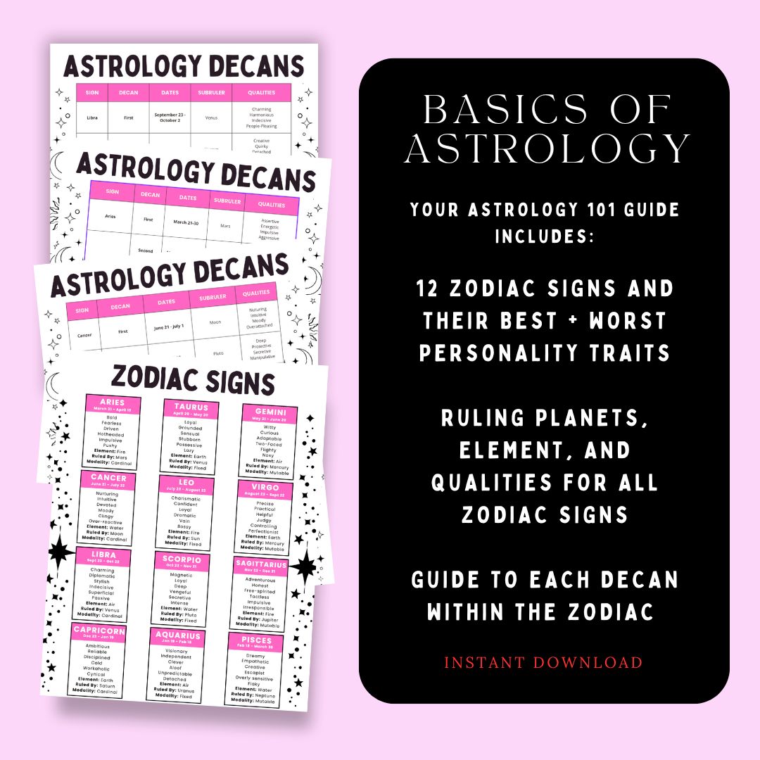 Printable Astrology Cheat Sheet