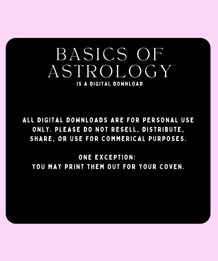 Astrology 101 Cheat Sheet - The Pagan Grimoire