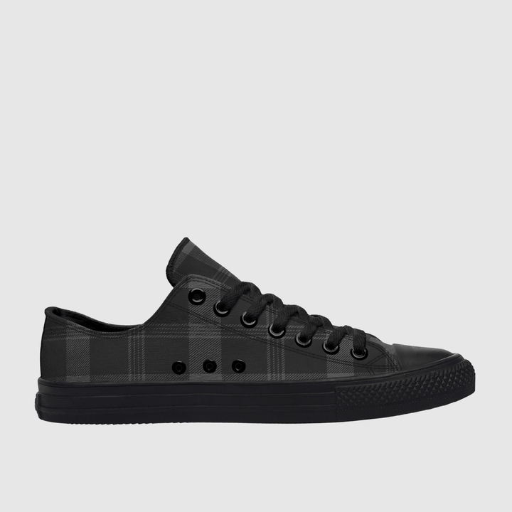 Black and grey sneaker on a white background
