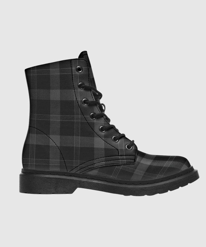 Black and Grey Plaid Boots - The Pagan Grimoire