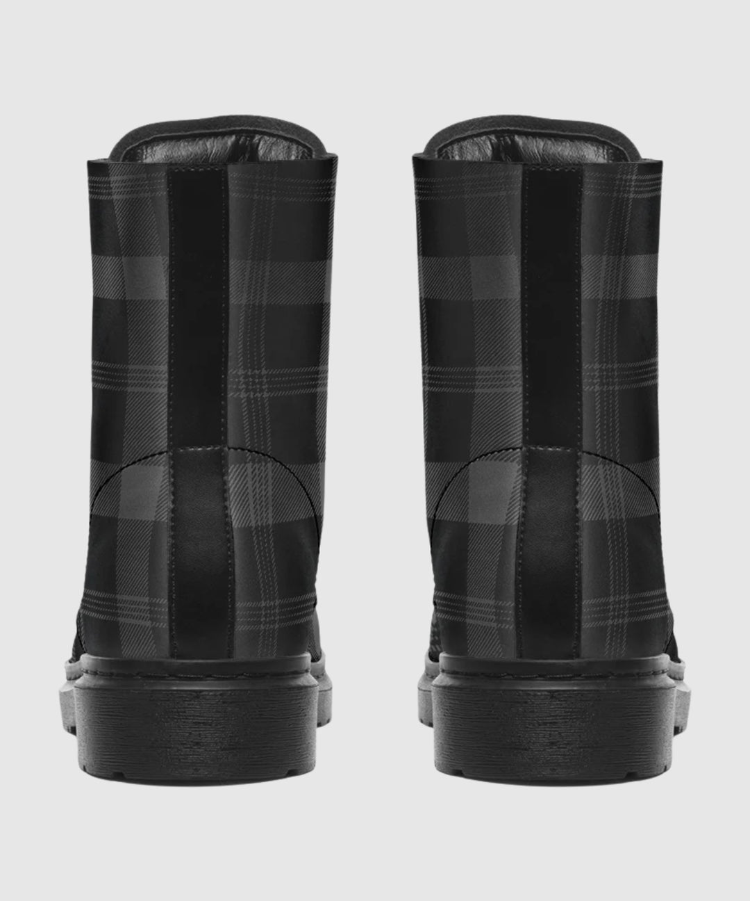 Black and Grey Plaid Boots - The Pagan Grimoire
