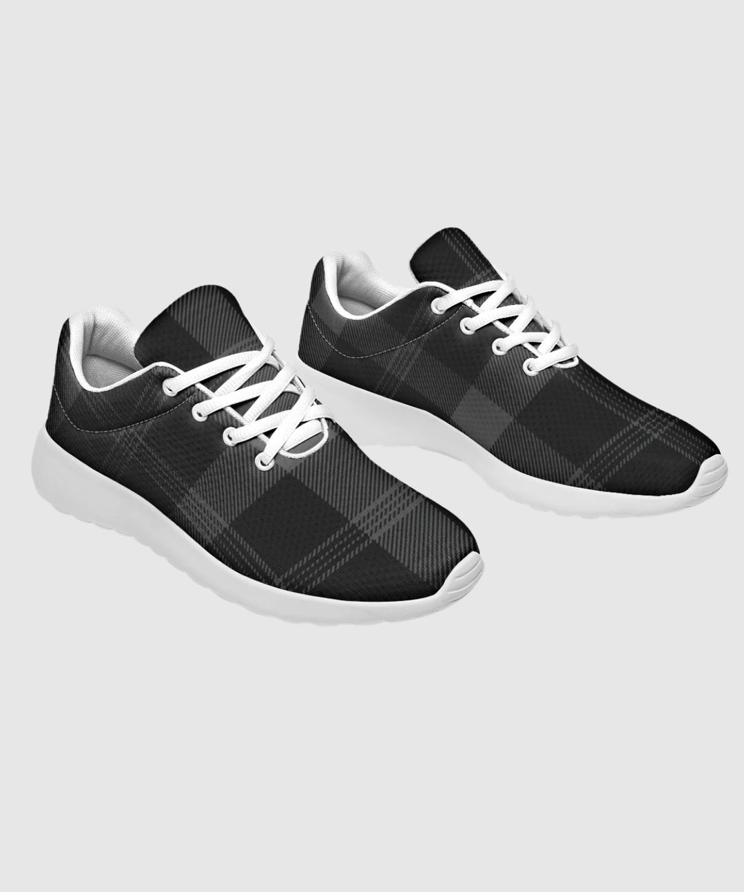 Black and Grey Plaid Sneakers - The Pagan Grimoire