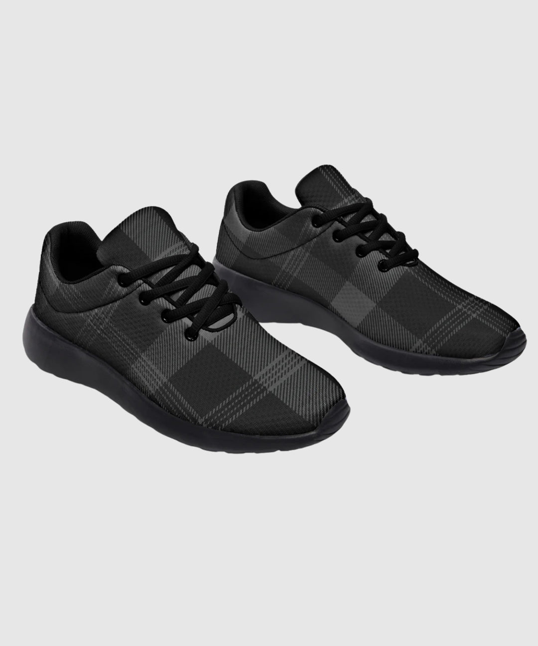 Black and Grey Plaid Sneakers - The Pagan Grimoire