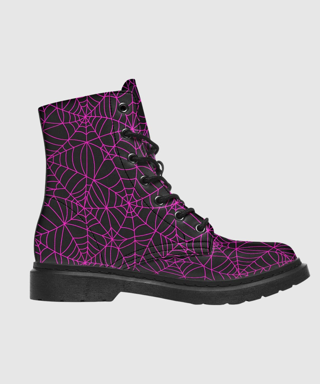 Black and Pink Spiderweb Boots - The Pagan Grimoire