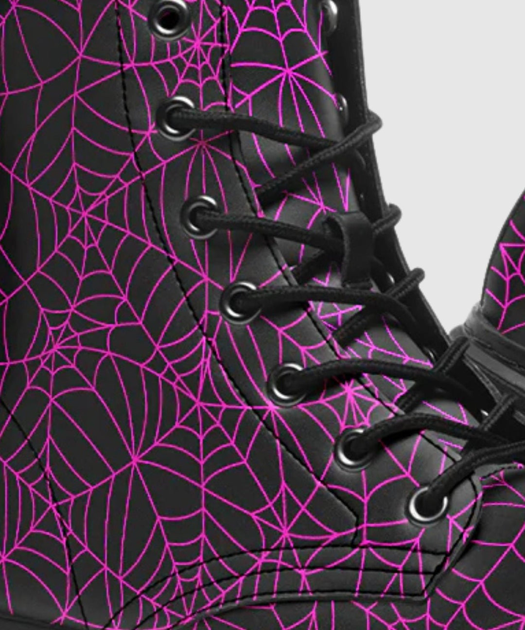 Black and Pink Spiderweb Boots - The Pagan Grimoire
