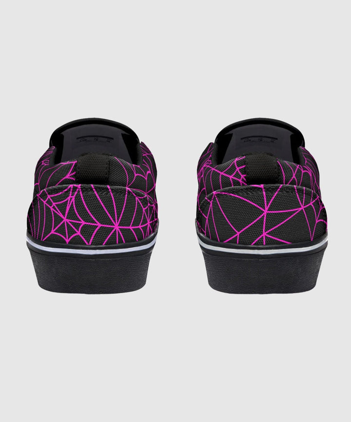 Black and Pink Spiderweb Slip - Ons - The Pagan Grimoire