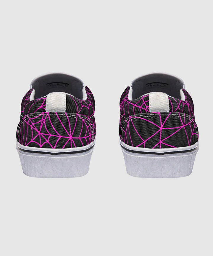 Black and Pink Spiderweb Slip - Ons - The Pagan Grimoire