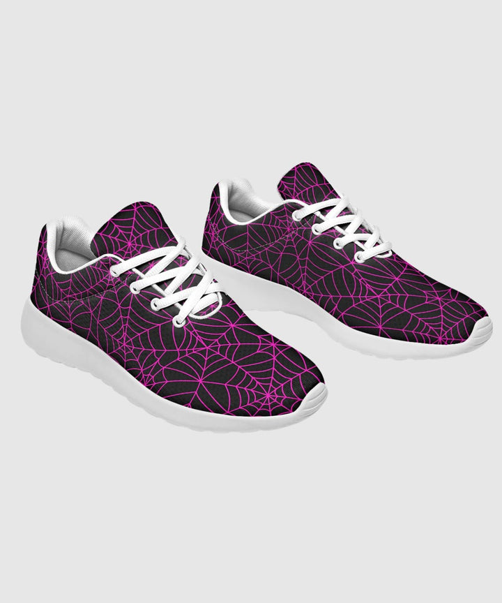 Black and Pink Spiderweb Sneakers - The Pagan Grimoire