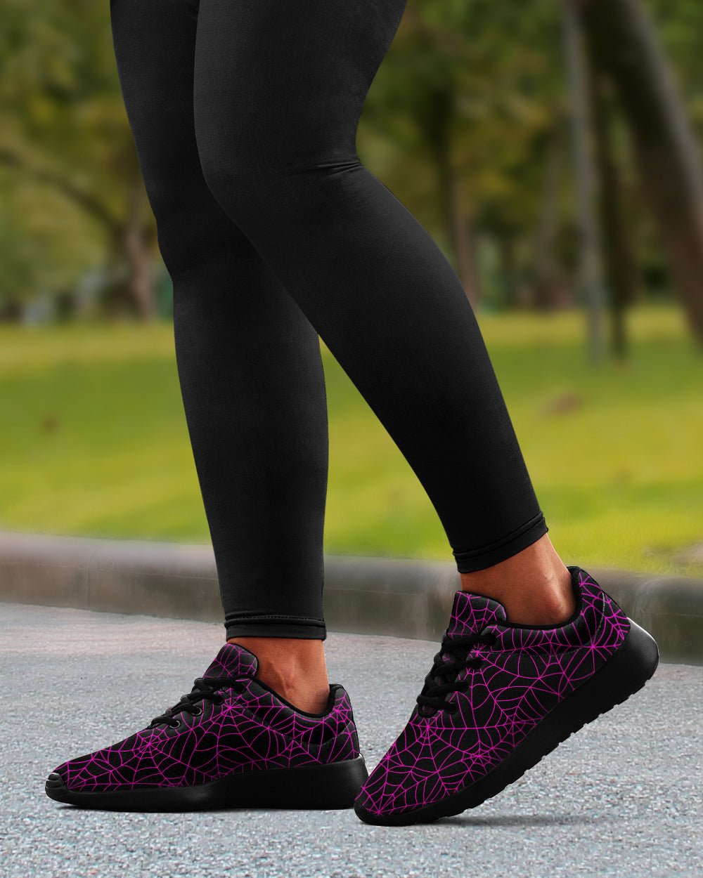 Black and Pink Spiderweb Sneakers - The Pagan Grimoire