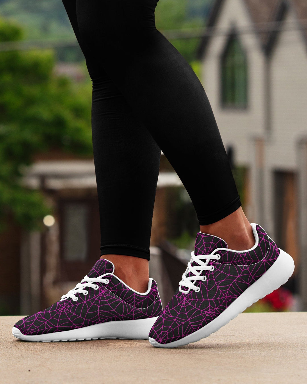 Black and Pink Spiderweb Sneakers - The Pagan Grimoire