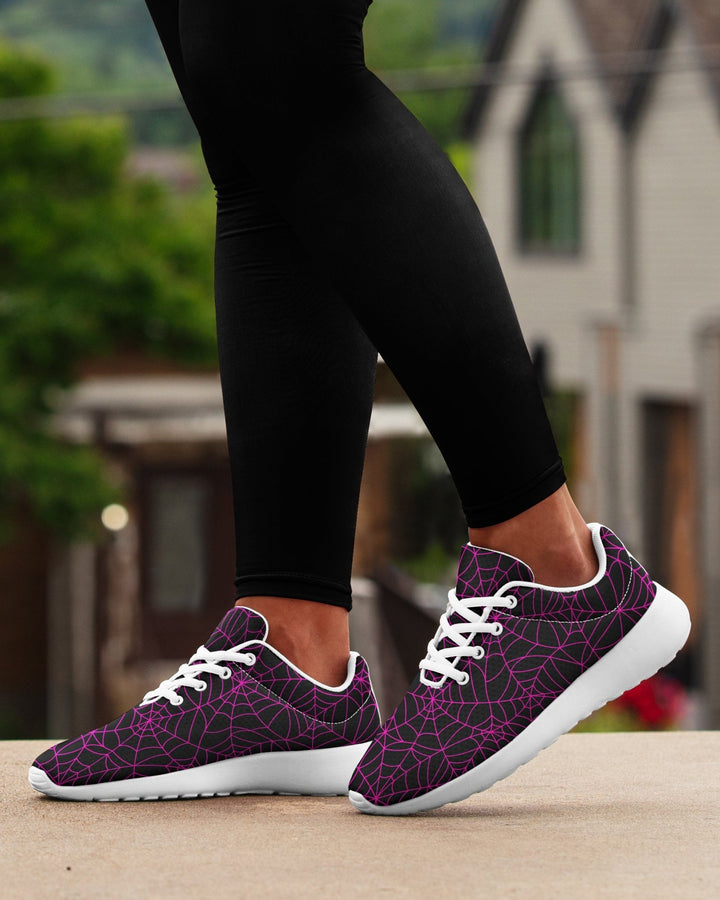 Black and Pink Spiderweb Sneakers - The Pagan Grimoire