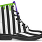 Black and White Striped Boots