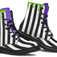 Black and White Striped Boots