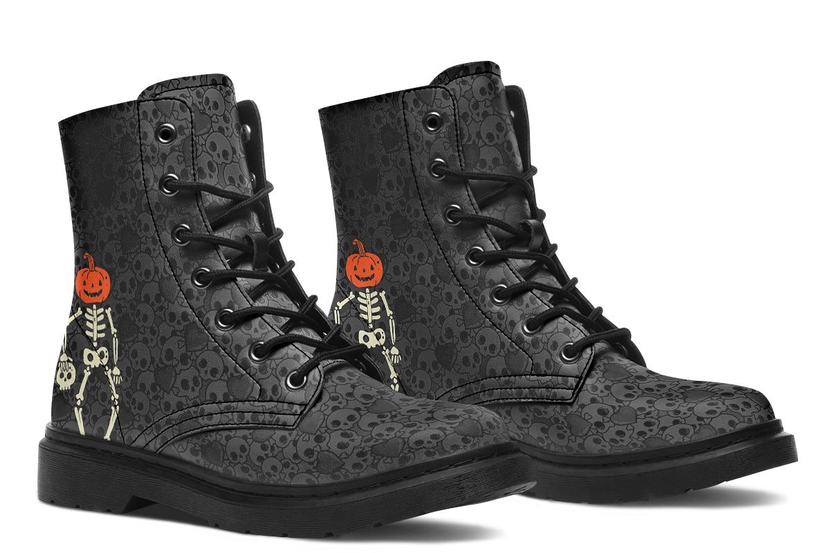 Grey Skull Boots