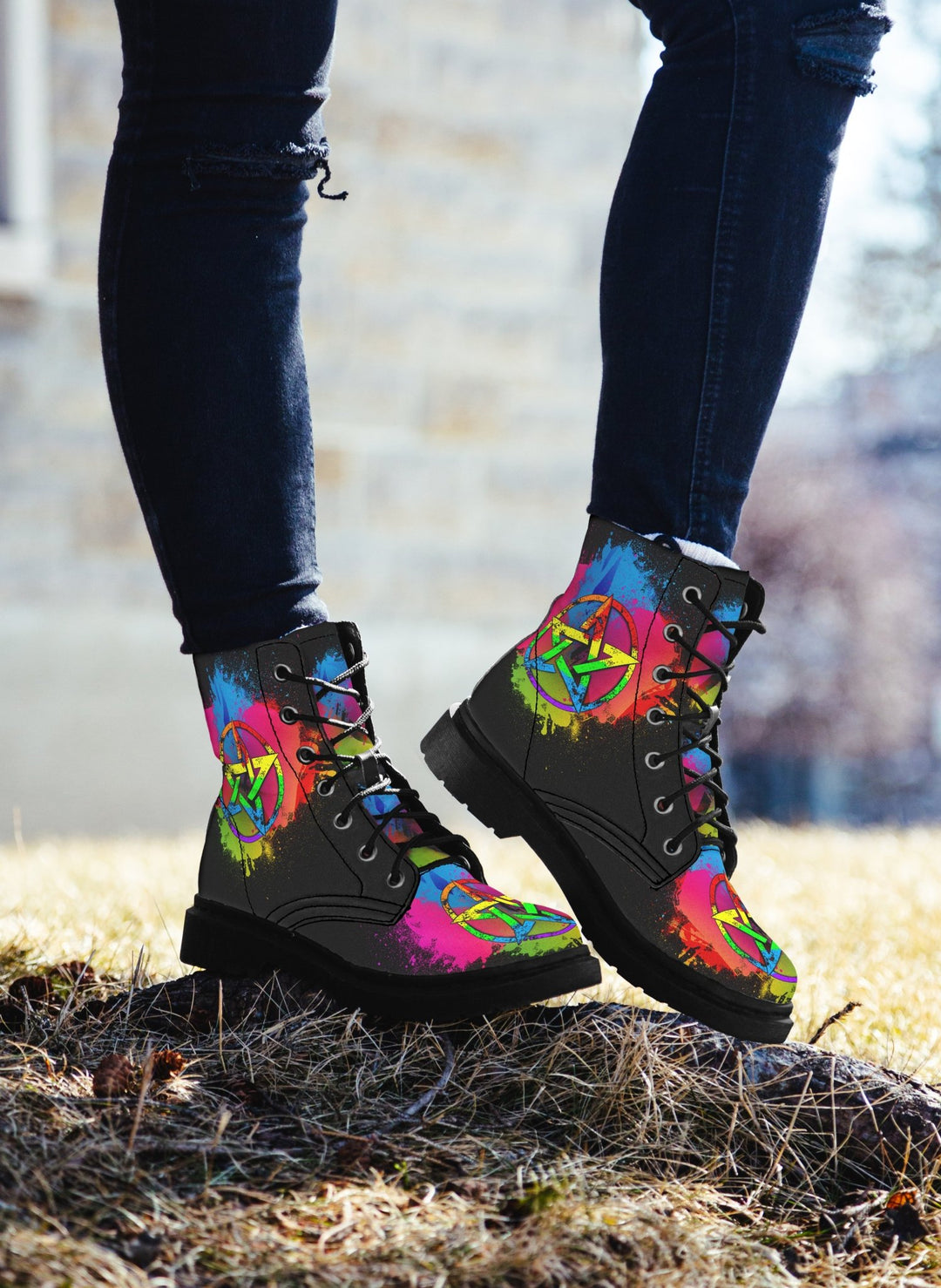 Witch Pride Combat Boots - The Pagan Grimoire