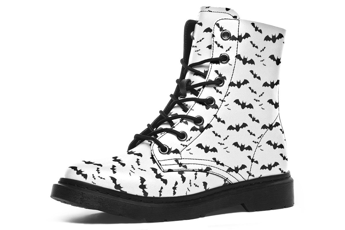 Black and White Bat Boots