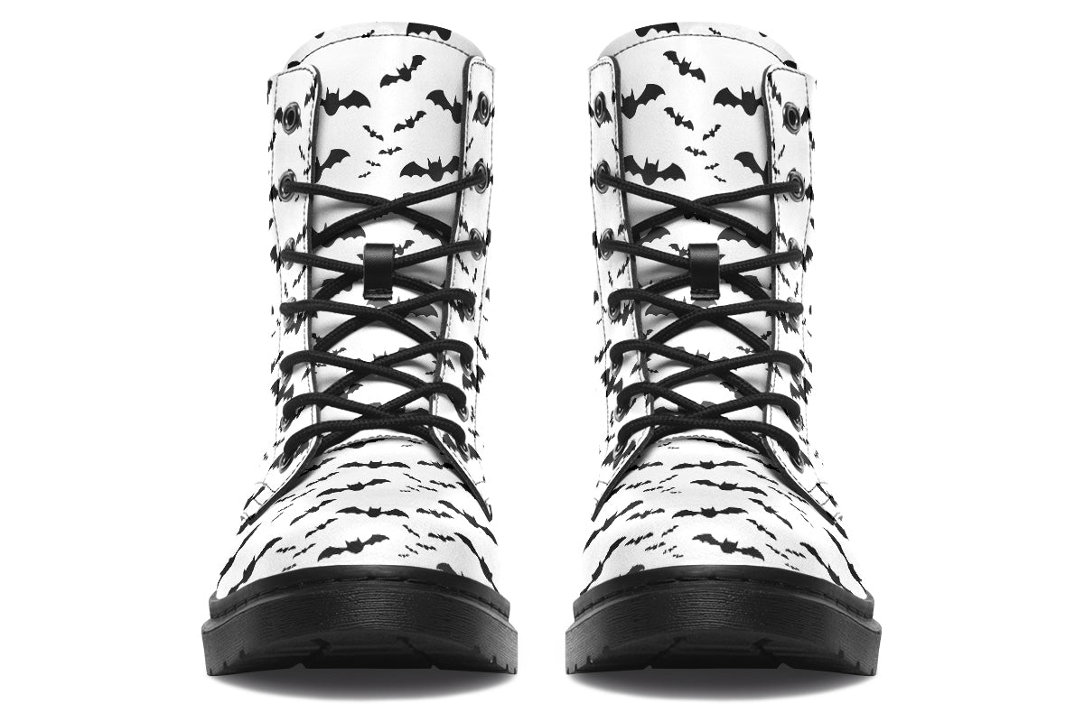 Black and White Bat Boots