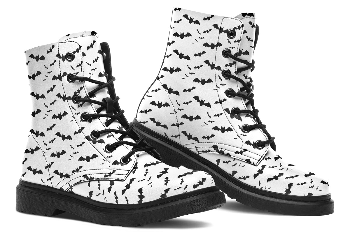 Black and White Bat Boots