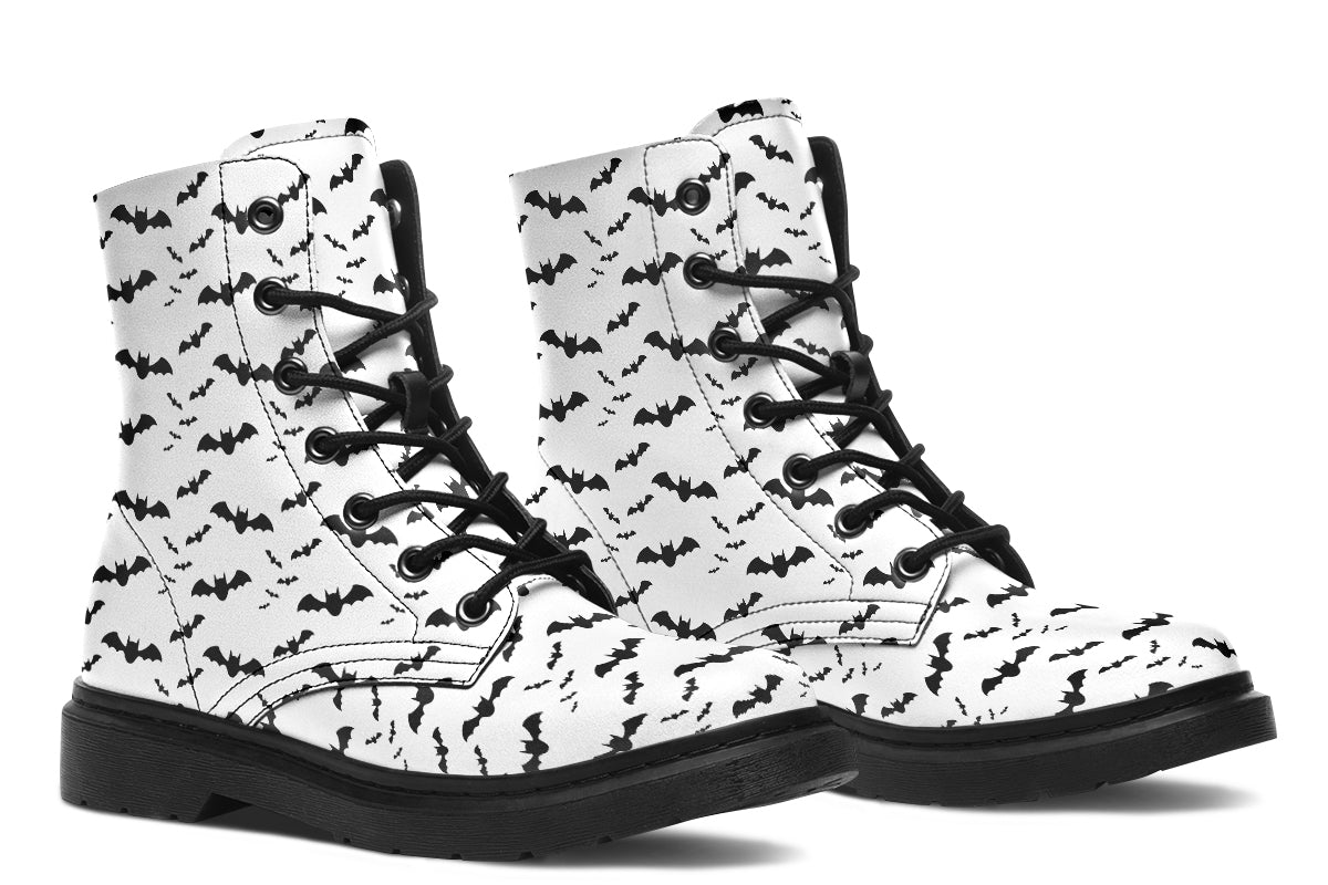 Black and White Bat Boots