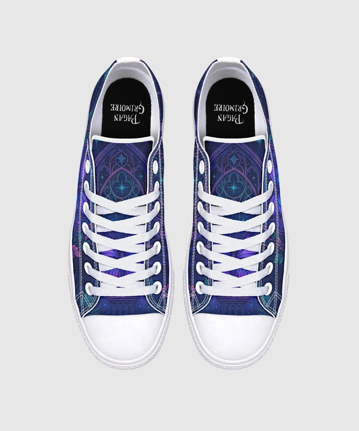 Butterfly Cathedral Low Tops - The Pagan Grimoire