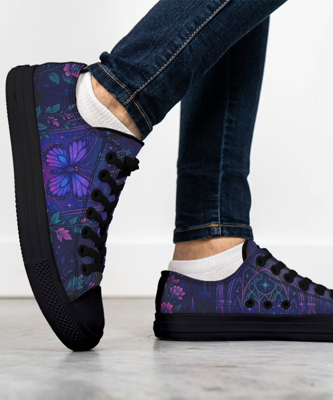 Butterfly Cathedral Low Tops - The Pagan Grimoire