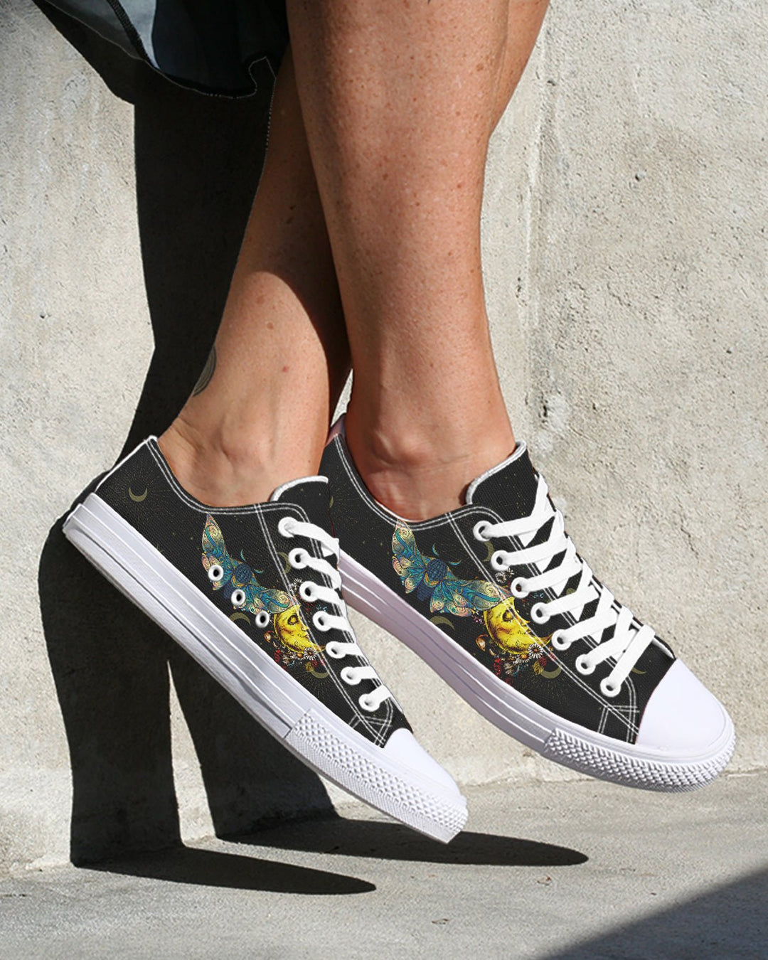 Celestial Moth Low Tops - The Pagan Grimoire
