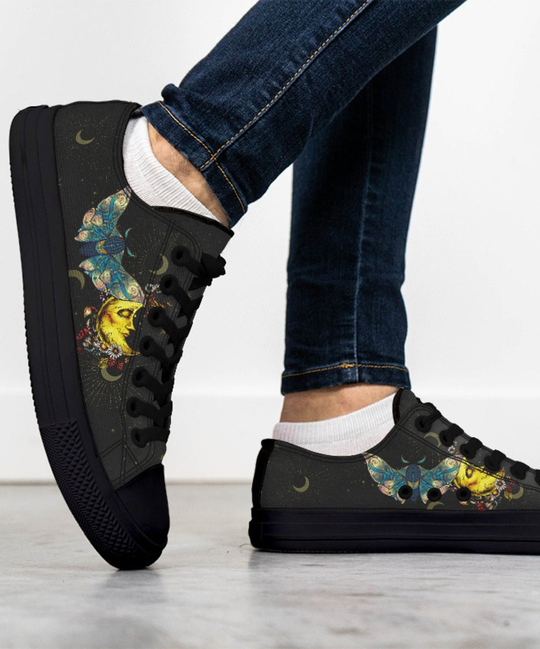 Celestial Moth Low Tops - The Pagan Grimoire